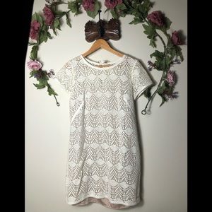 Ann Taylor | LOFT | White Midi Dress w. Slip